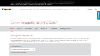 
                            3. imageRUNNER C1325iF - Support – Laden Sie Treiber, Software und ...