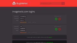 
                            4. imagetwist.com passwords - BugMeNot