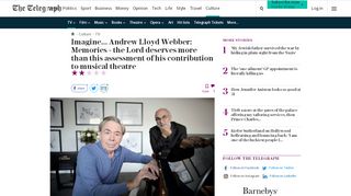 
                            13. Imagine… Andrew Lloyd Webber: Memories - the Lord deserves ...