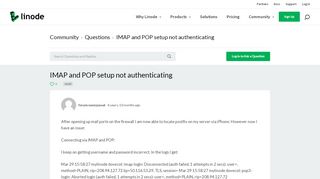 
                            6. IMAP and POP setup not authenticating | Linode Questions