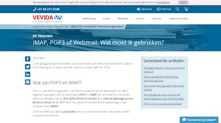 
                            10. IMAP, POP3 of Webmail. Wat moet ik gebruiken? - Vevida