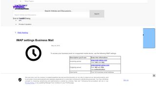 
                            11. IMAP settings Business Mail - Yahoo Small Business Community