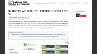 
                            3. √ iMarketslive Erfahrungen • Betrug oder Scam? ++ Ehrlicher Test 2019