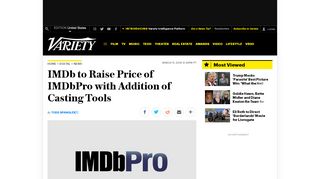 
                            11. IMDb to Raise Price of IMDbPro with Addition of Casting Tools ...
