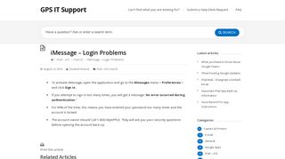 
                            12. iMessage – Login Problems – GPS IT Support