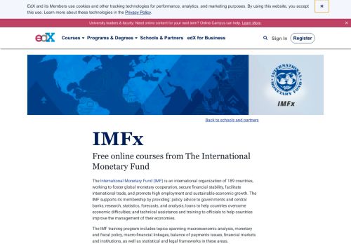 
                            6. IMFx - Free Courses from The International Monetary Fund | edX