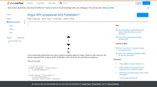 
                            12. Imgur API occasional 403 Forbidden? - Stack Overflow