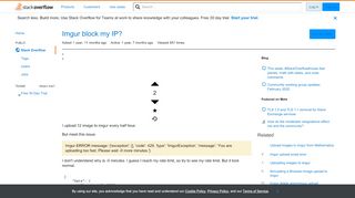 
                            11. Imgur block my IP? - Stack Overflow