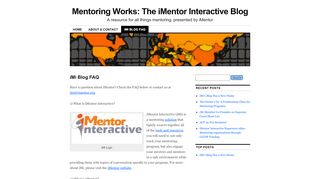 
                            5. iMi Blog FAQ | Mentoring Works: The iMentor Interactive Blog