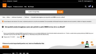 
                            2. Imi puteti arata imaginea care am primit-o prin MMS si nu mi ... - Orange