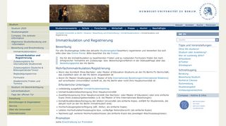 
                            5. Immatrikulation und Registrierung — Humboldt-Universität zu Berlin