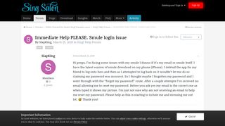 
                            7. Immediate Help PLEASE. Smule login issue - Sing! Help Forum - Sing ...