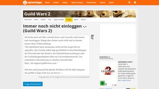 
                            10. Immer noch nicht einloggen --: Guild Wars 2 - Spieletipps