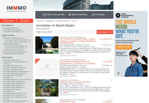 
                            2. Immobilien im Bezirk Baden (Niederösterreich) - IMMMO