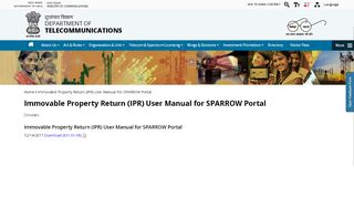 
                            11. Immovable Property Return (IPR) User Manual for SPARROW Portal ...