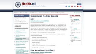 
                            1. Immunization Tracking Systems | Health.mil