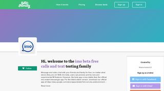 
                            7. imo beta free calls and text looking for testers - Beta Family