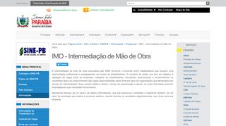 
                            4. IMO - Intermediação de Mão de Obra — Secretaria de ... - SINE-PB