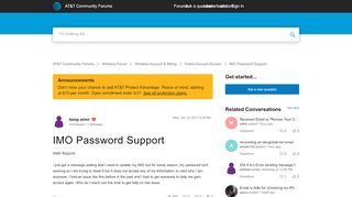 
                            9. IMO Password Support - AT&T Community
