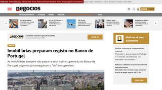 
                            12. Imobiliárias preparam registo no Banco de Portugal - Crédito - Jornal ...