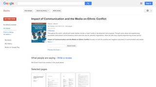 
                            5. Impact of Communication and the Media on Ethnic Conflict