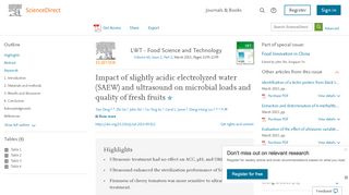 
                            11. Impact of slightly acidic electrolyzed water (SAEW) and ultrasound on ...