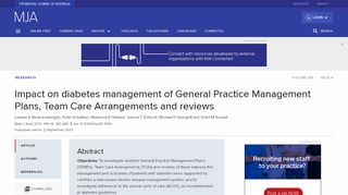 
                            10. Impact on diabetes management of General Practice Management ...