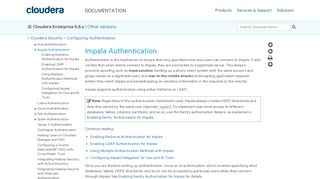 
                            5. Impala Authentication | 5.8.x | Cloudera Documentation