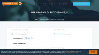 
                            11. IMPIEGATO/A DI PRODUZIONE JR - Portale Lavoro di Generazione ...