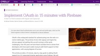 
                            13. Implement OAuth in 15 minutes with Firebase - O'Reilly Media