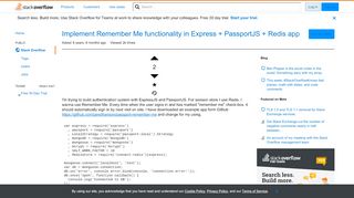 
                            4. Implement Remember Me functionality in Express + PassportJS + ...
