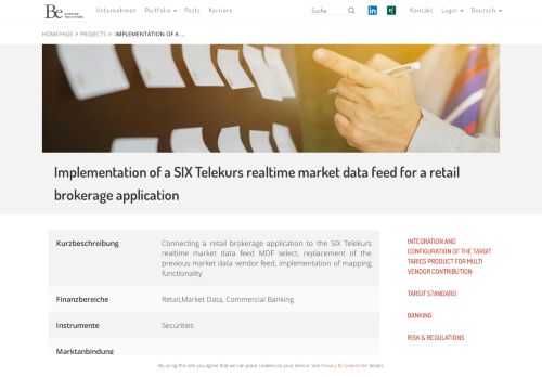 
                            6. Implementation of a SIX Telekurs realtime market data feed for a retail ...