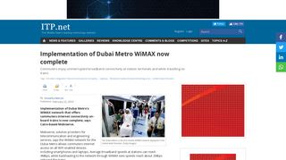 
                            10. Implementation of Dubai Metro WiMAX now complete - ITP.net