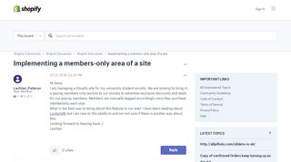 
                            3. Implementing a members-only area of a site - Shopify Ecommerce ...