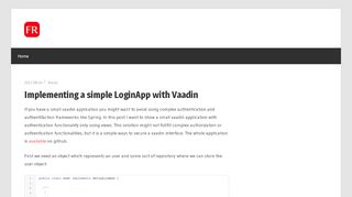 
                            13. Implementing a simple LoginApp with Vaadin – Blog Florian Rhomberg