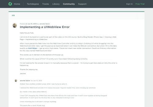 
                            13. Implementing a UIWebView Error | Treehouse Community