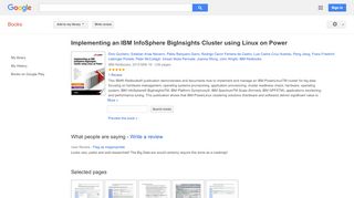 
                            9. Implementing an IBM InfoSphere BigInsights Cluster using Linux on ... - Google Books Result