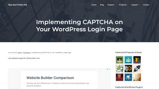 
                            7. Implementing CAPTCHA on Your WordPress Login Page | Tips and ...