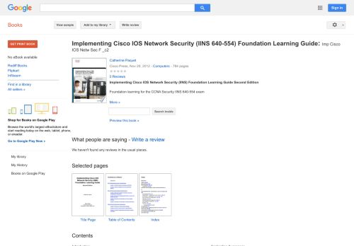 
                            9. Implementing Cisco IOS Network Security (IINS 640-554) Foundation ... - Google बुक के परिणाम