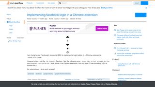 
                            6. Implementing facebook login in a Chrome extension - Stack ...