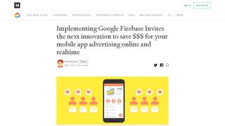 
                            8. Implementing Google Firebase Invites the next innovation to save ...