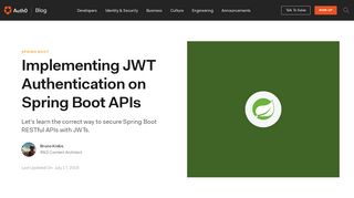 
                            11. Implementing JWT Authentication on Spring Boot APIs - Auth0