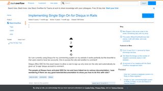 
                            6. Implementing Single Sign On for Disqus in Rails - Stack Overflow