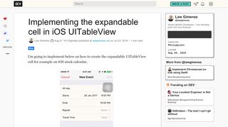 
                            9. Implementing the expandable cell in iOS UITableView - Dev.to