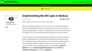 
                            4. Implementing the IRC spec in Node.js – Hacker Noon