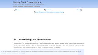 
                            6. Implementing User Authentication – Using Zend Framework 3