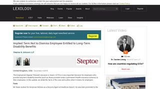 
                            12. Implied Term Not to Dismiss Employee Entitled to Long-Term ...