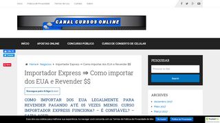 
                            6. Importador Express ⇒ Como importar dos EUA e Revender $