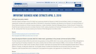 
                            11. Important Business News Extracts April 3, 2016 - Dhaka Bank Limited