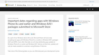 
                            9. Important dates regarding apps with Windows Phone 8.x and earlier ...